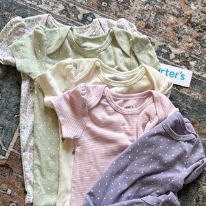Carter's Baby Girls Pastel Onesie Collection- Set of 5